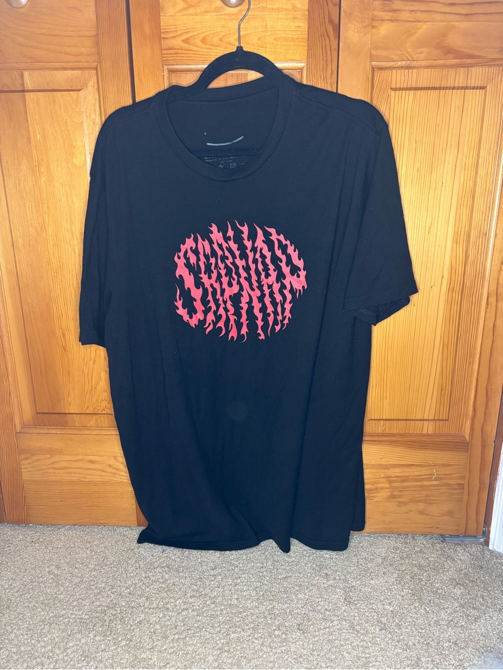Sapnap Graphic Tee with Red Flame Print